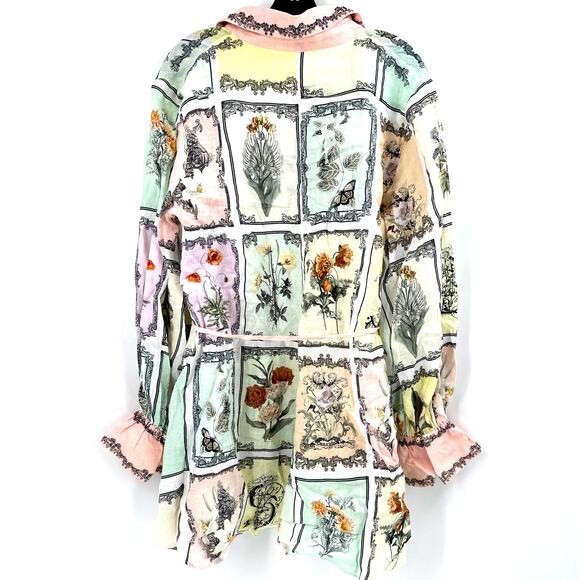 Camilla Long Live Letterpress Mini Shift Shirt Dress Size L - Picture 4 of 14